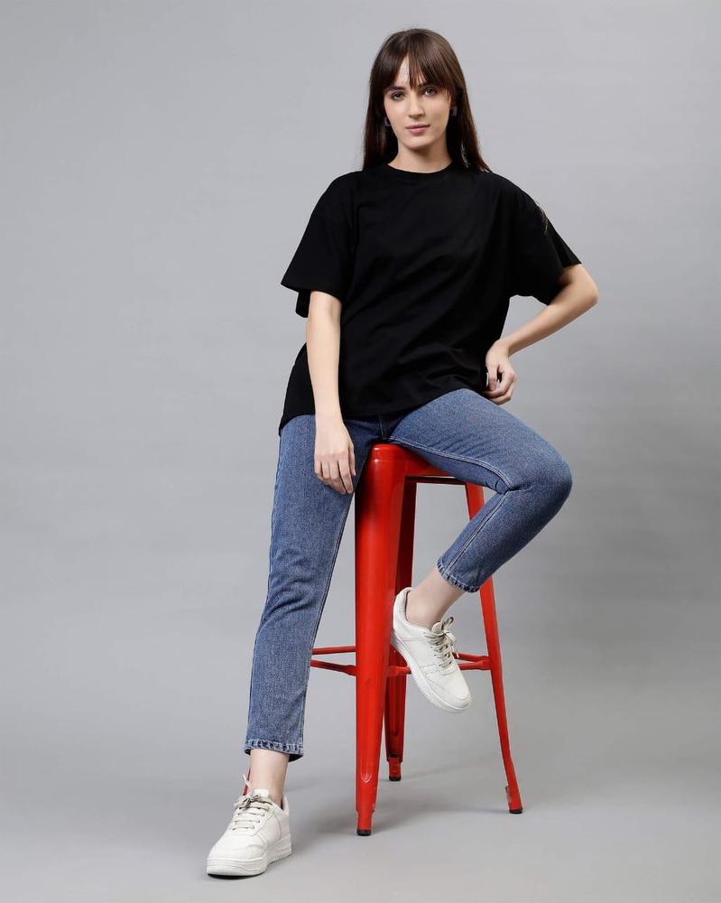 1 Pcs Women,s Stitched Jersey Plain T' Shirt - Bold Beautiful